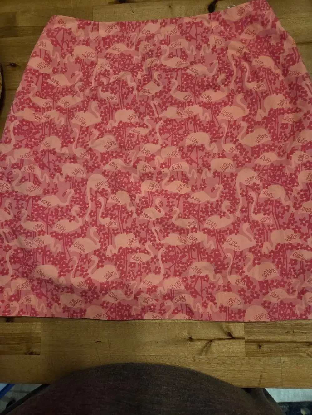 Vintage Lilly Pulitzer Pink Flamingo Print Cotton A-Line Mini Skirt Size 8 - EUC